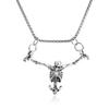 Vintage Metal Skull Pendant Necklace for Women Men Creative Horror Skeleton Punk Gothic Cross Choker Hip Hop Halloween Jewelry