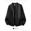 Men Solid Color V Neck Long Sleeve Knit Cardigan Casual Loose Sweater Jacket