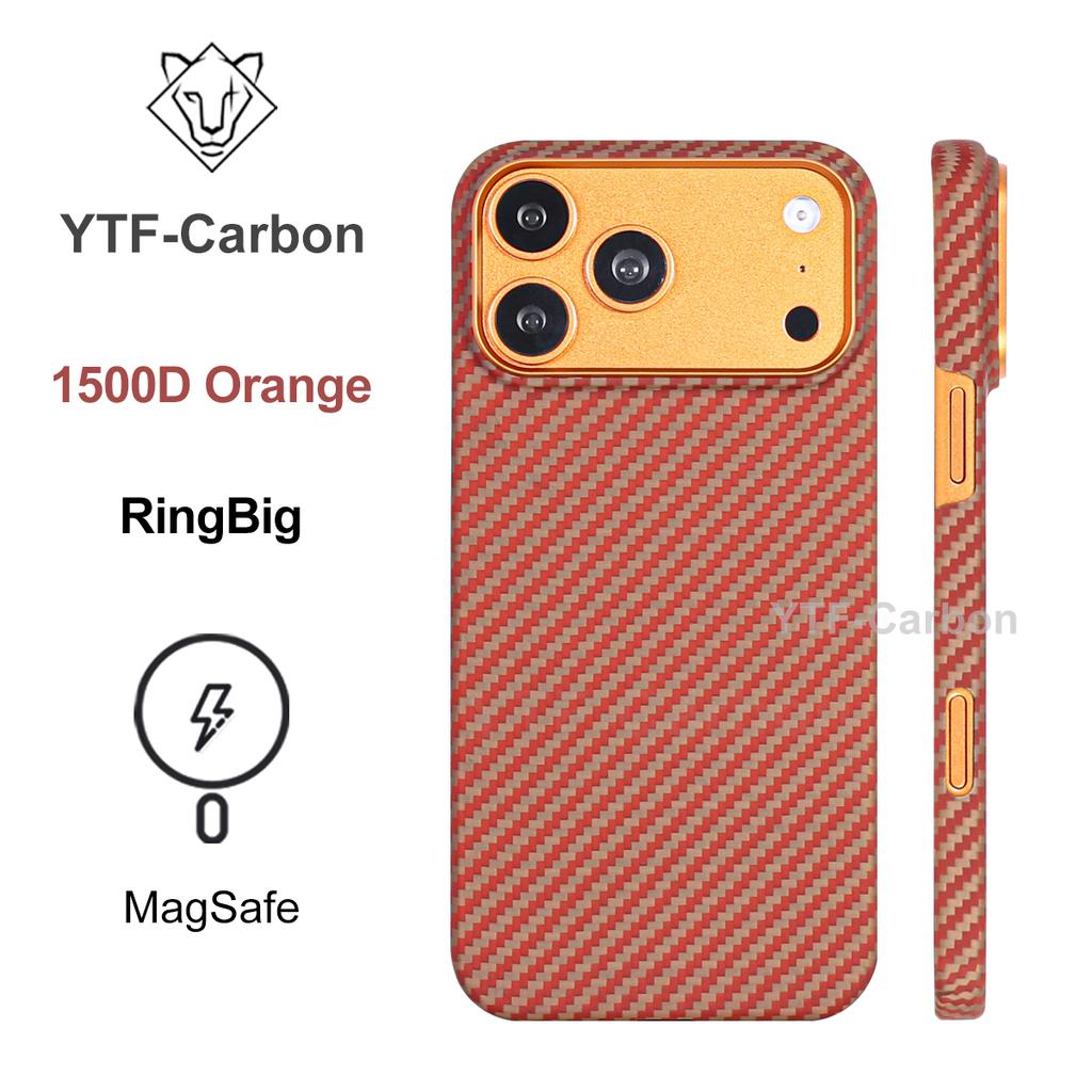 YTF-Carbon Magnetic Case For iPhone 17 Pro Aramid Carbon Fiber Cover For Magsafe 17 Pro Max Cover Mobile Phone Accessories