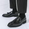 Designer Fashion New Men's Black Brown Patent Leather Wedding Dress Shoes Male Luxury Plush Size 38-46 Tassels Loafers Zapatos