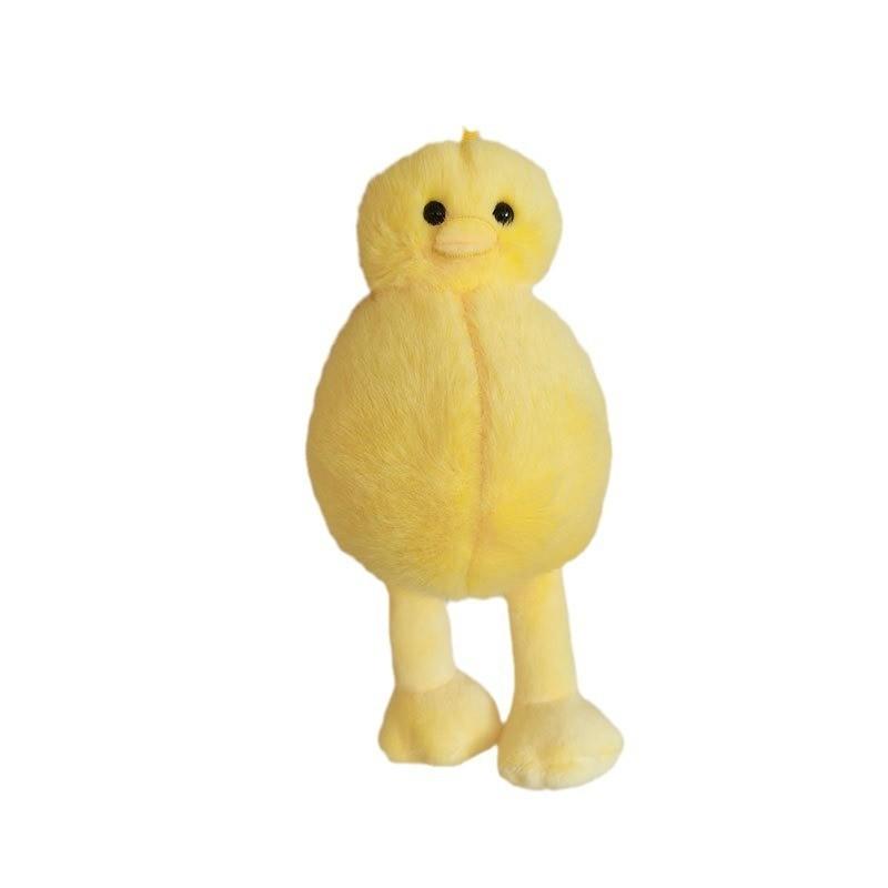 Short Plush Bear Keychain Adorable Yellow Duck Stuffed Animal For Bags And Keys**