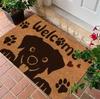 Black Dog-Themed Welcome Door Mat with Paw Prints Soft Polyester Mat for Perfect for Hallways Entryways Bathrooms and Room Decor