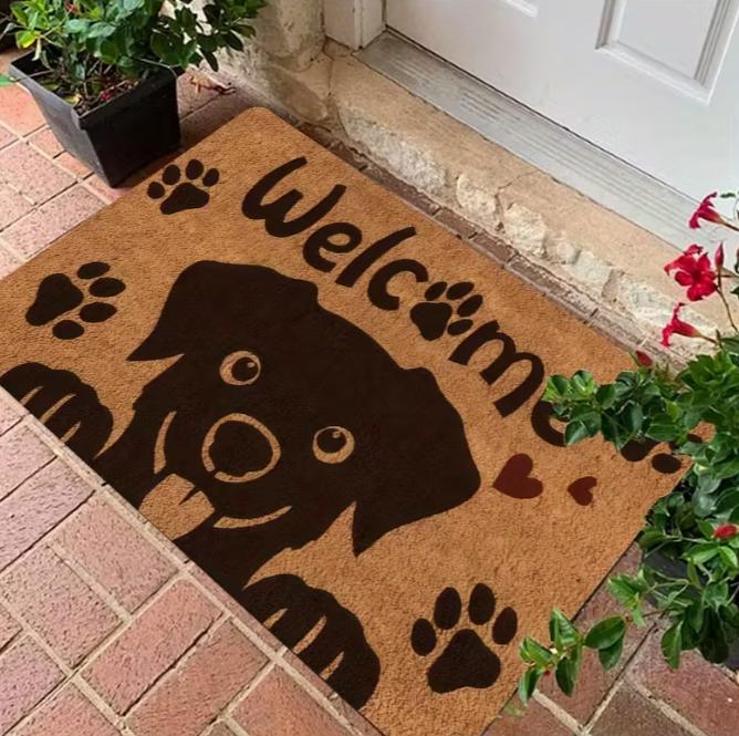 Cute Cartoon Dog Door Mat Soft Bathroom Floor Mat Kitchen Mat Living Room Bedroom Mat Indoor Entrance Carpet Decorative Area Mat