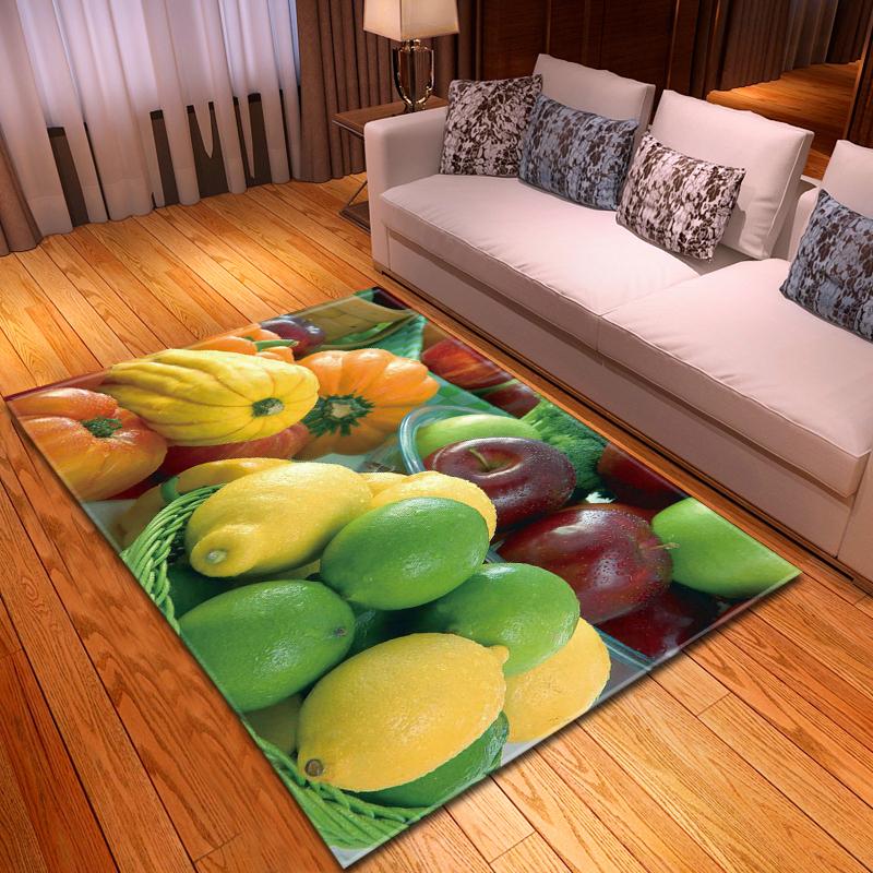 Lemon Living Room Carpet Yummy Fruit 3D Bedroom Rugs Kids Room Mat Kitchen Area Rug Floormat Bathmat Indoor Entrance Doormat
