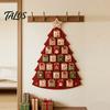 DIY Fabric Advent Calendar Quilted Tree Kit, 24 Pocket Christmas Sewing Patchwork Kit Handmade Craft for Adults, Holiday Home Wall Door Decor