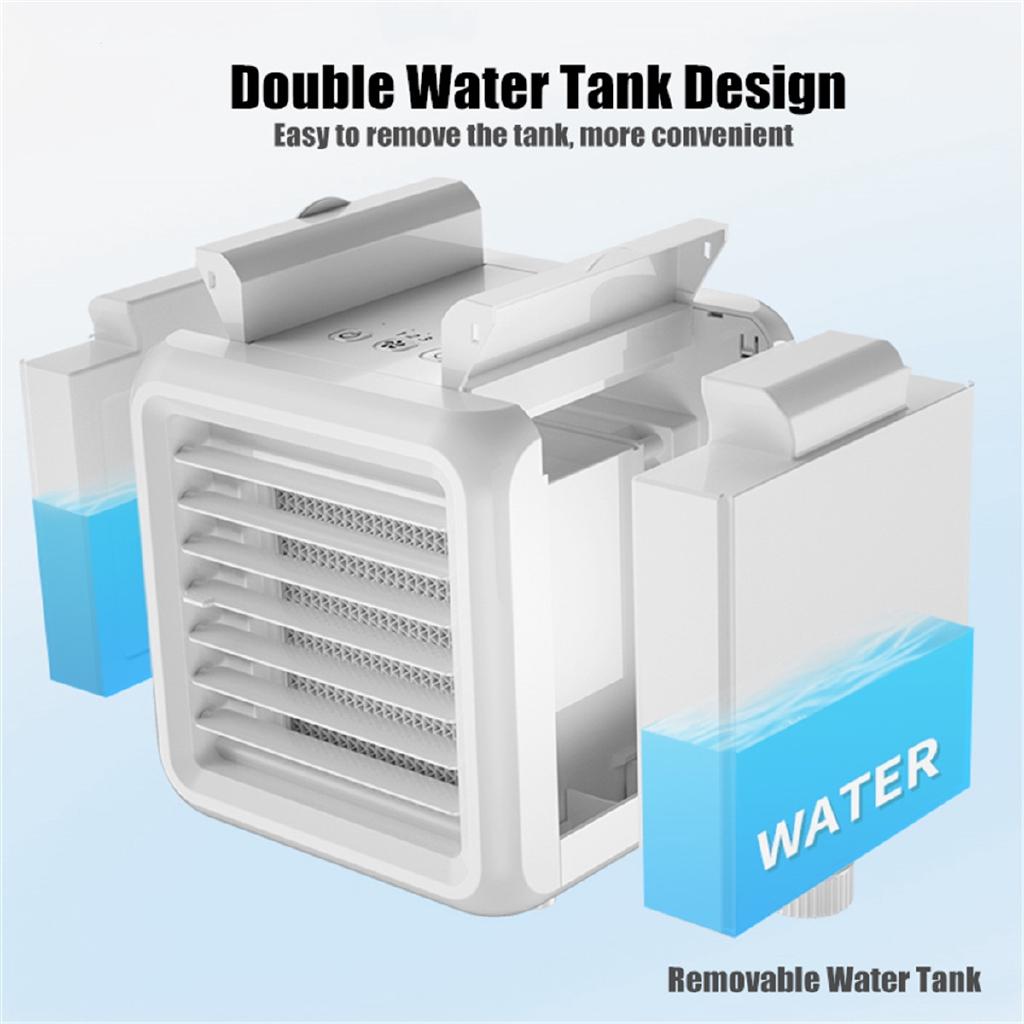 7 Colors Light Conditioning Humidifier Purifier USB Desktop Air Cooler Fan With 2 Water Tanks Home New Mini Portable Air Conditioner