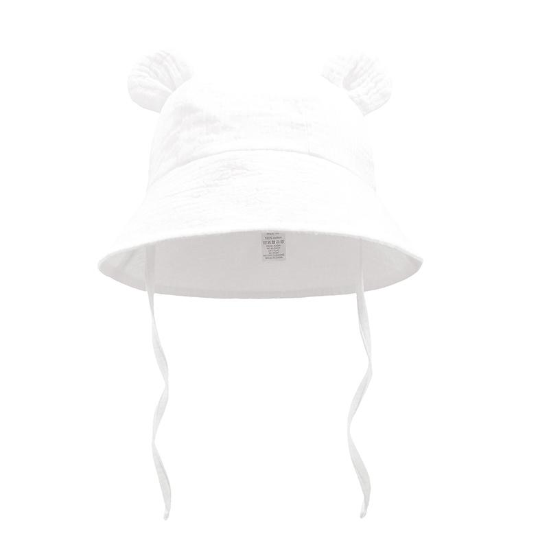 Baby Summer Hat 100% Cotton Adjustable Kids Bucket Hat Muslin Cartoon Children Panama Cap Infant Bonnet Toddler Hat 1-3Y