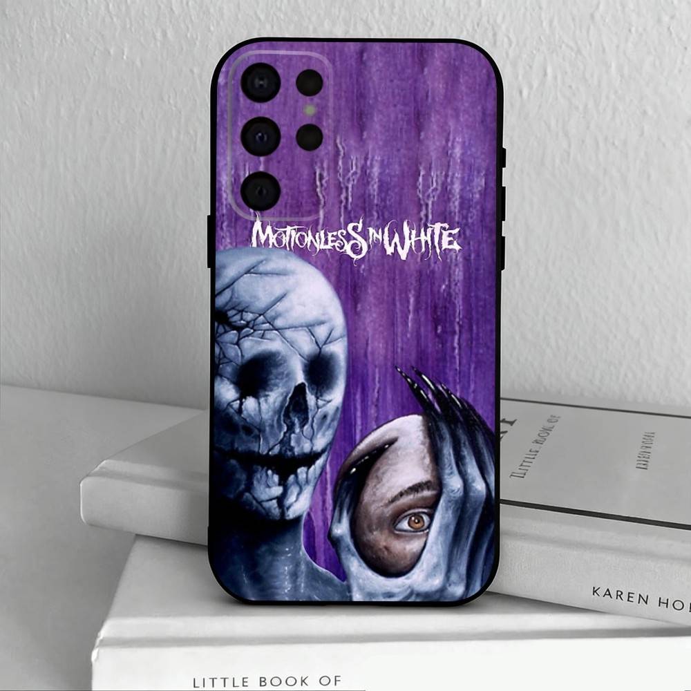 Custodia per Telefono M-Motionless in W-White Band Per Samsung S25,S24,S21,S22,S23,S30,Ultra,S20,Plus,Altri Custodia Morbida Nera