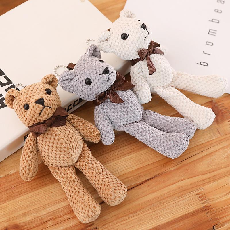 Bear Keychain Bag Pendant Plush Toy Teddy Bear Car Key Chain Bag Pendant Birthday Gift Female