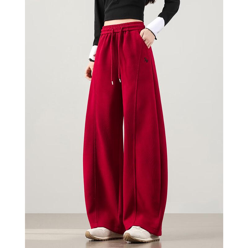 TERRE BLEUE Women's Embroidered Wide-Leg Casual Pants