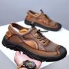 2025 Summer Breathable Sandals Men's Mesh Leather Rubber Non-slip Casual Shoes Open-toe Wear-resistant Fashion Daily Men's Shoes