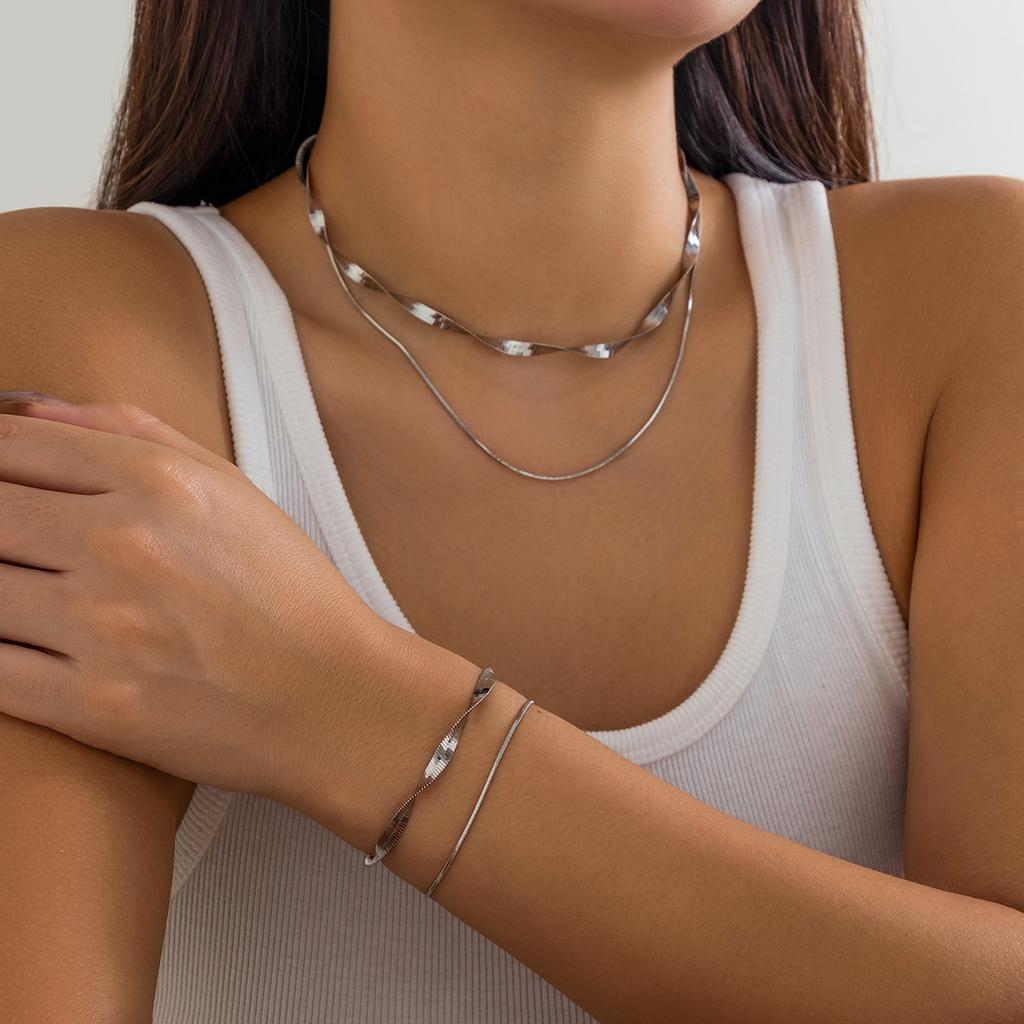 Double Snake Bone Jewellery Necklaces Women Hundreds Of Fine Chain Jumper Chain Hip Hop Set Necklace Jewellery