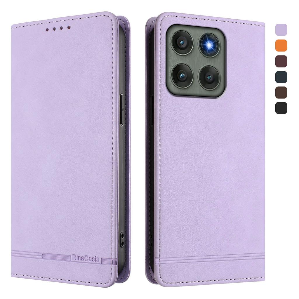 Pro Motorola Edge 60 Pro 5G pouzdro RINACASIS RC23 Peněženka s RFID blokováním Stojánek Kryt na telefon z PU kůže