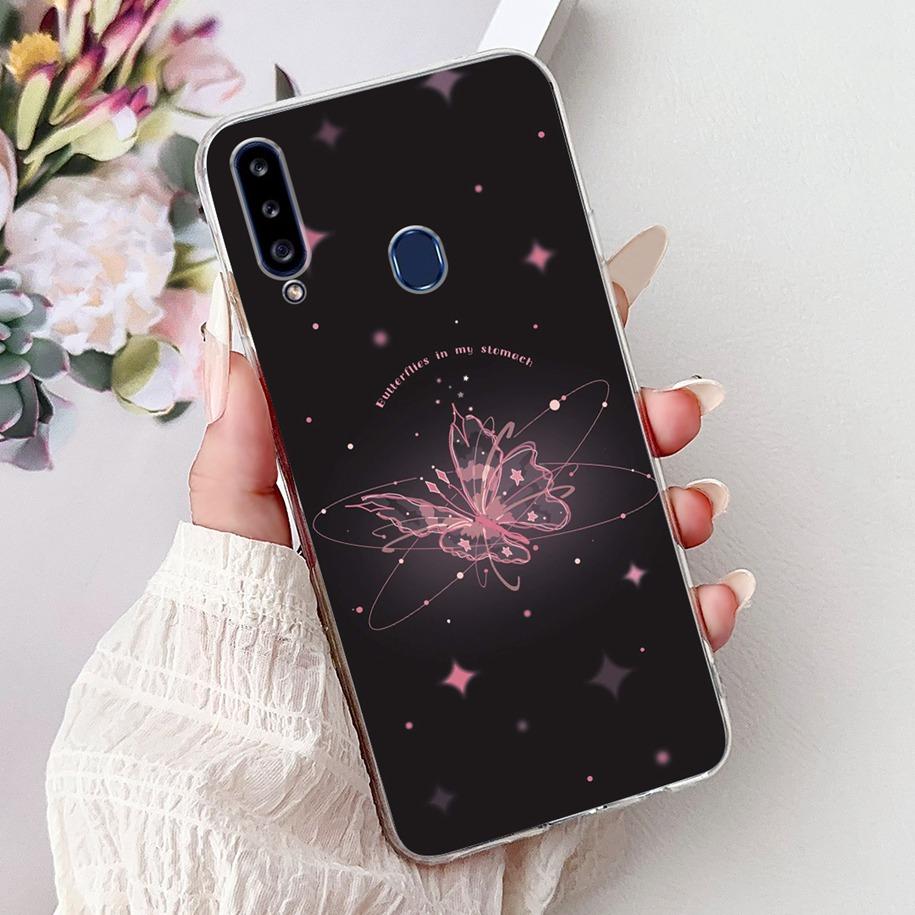 Case For Samsung Galaxy A20 A20e A20s Cover Fashion Flower Butterfly Soft Silicone Clear Bumper For Samsung A30 A 30 A 20 Covers