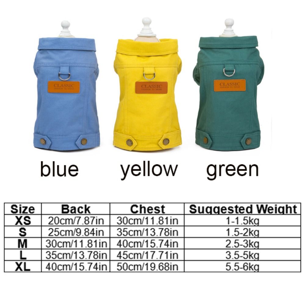 Polyester Frühling Hund Anzug Outfits mit D Leine Ring Zwei Beinen Hund Denim Mantel Kleidung Towable Hund Weste Mantel Herbst