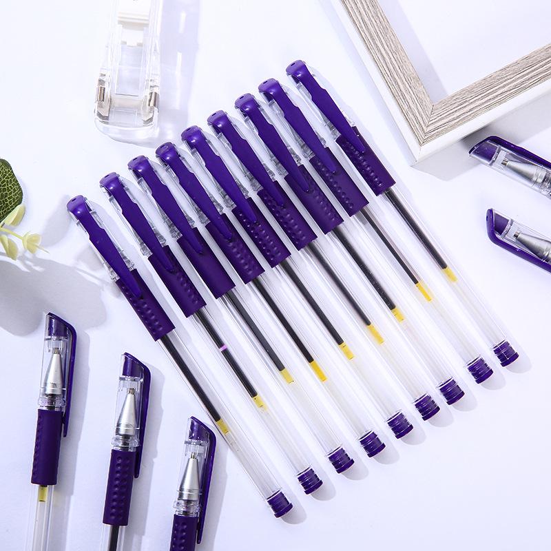 Purple Carbon Fiber Needle Point Fountain & Rollerball Gel Pen with European Standard Bullet Tip