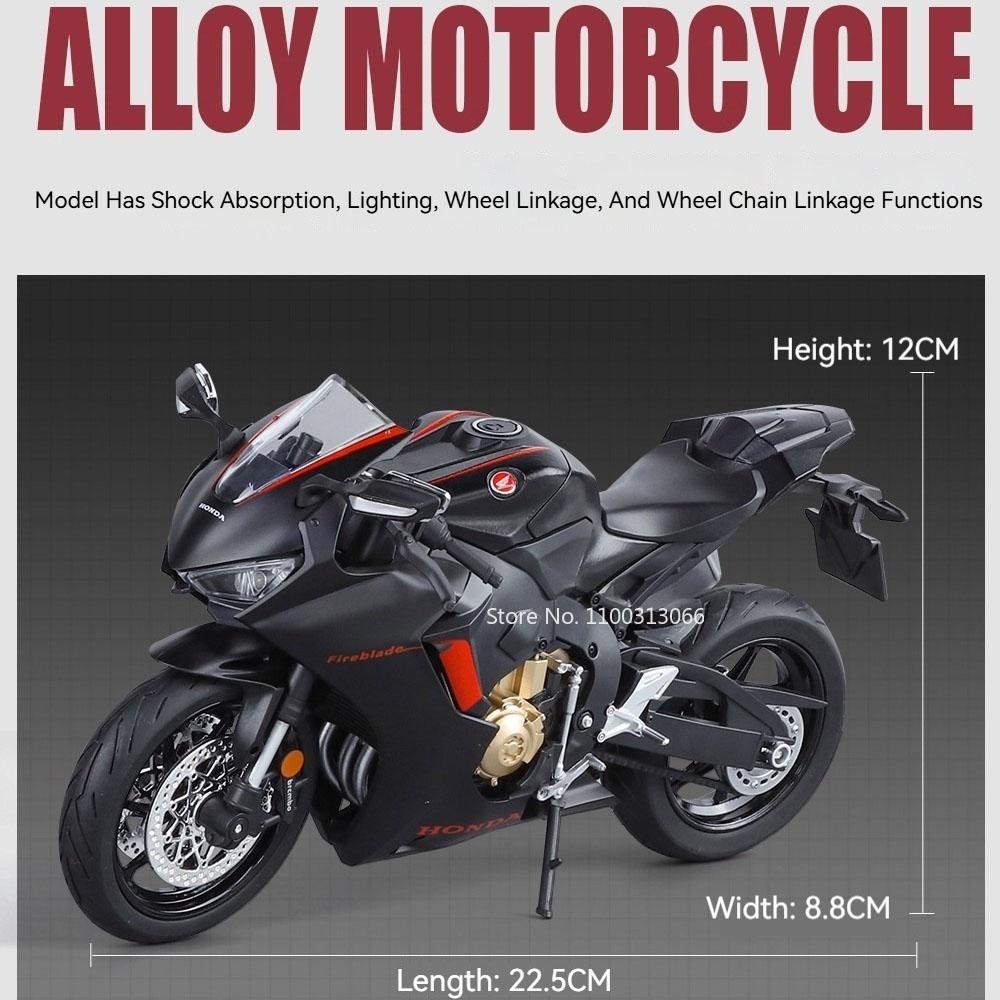 1:9 R1 Honda Cbr 1000Rr Motorfiets Speelgoed Minatuur Legering Diecast Auto Model Schokabsorptie Rubberen Band Modellen Cadeau Voor Vriendjes