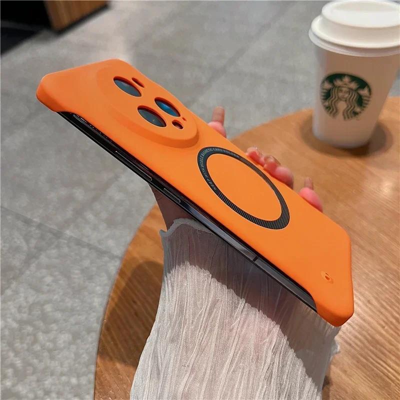 

Для магнитной беспроводной зарядки для Honor Magic 6 5 Pro Тонкий безрамный жесткий пластиковый чехол для телефона задняя крышка For Honor Magic 6&PC