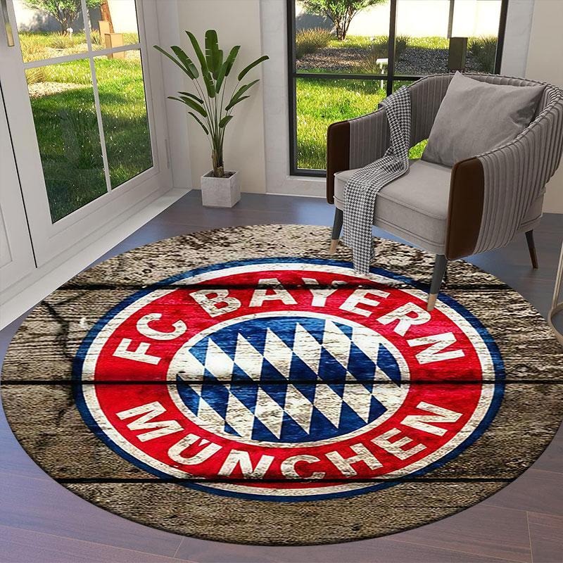 FC Bayern Munchen Round Area Rug,Carpet Rug for Living Room Bedroom Sofa Playroom Decor,Non-slip Floor Mat