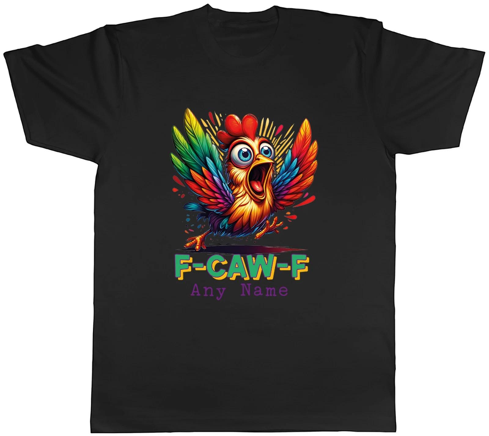 Personalised Any Name F-CAW-F Chicken Funny Mens T-Shirt Tee Gift Top L
