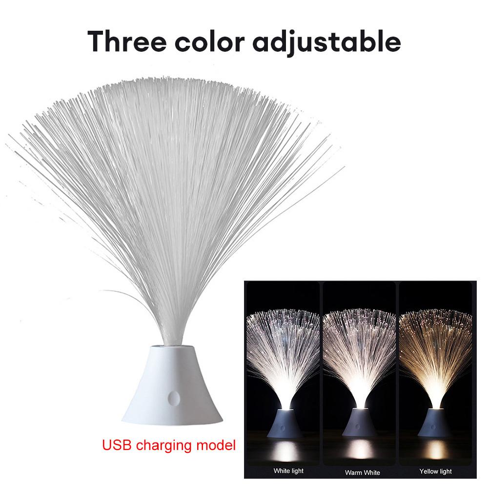 

Трех/Девятицветный люминесцентный светодиодный ночник с оптическим волокном, декоративная лампа, праздничная атмосферная подсветка, светодиодный светильник с оптическим волокном