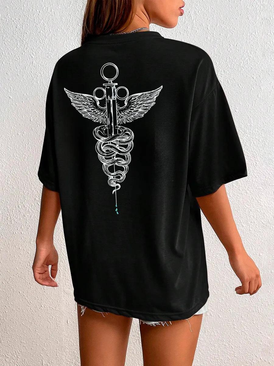 Cotton plus size printed T‑shirt 4XL