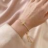 Light Luxury Cross Bracelet Adjustable Elegant Fine Bangle Girl Gift Zircon Paved Bracelet  Gift