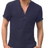 Workwear, Half Collar Polo Shirt, Short Sleeved T-shirt, Men's Loose Collar, Five Quarter Sleeve T-shirt