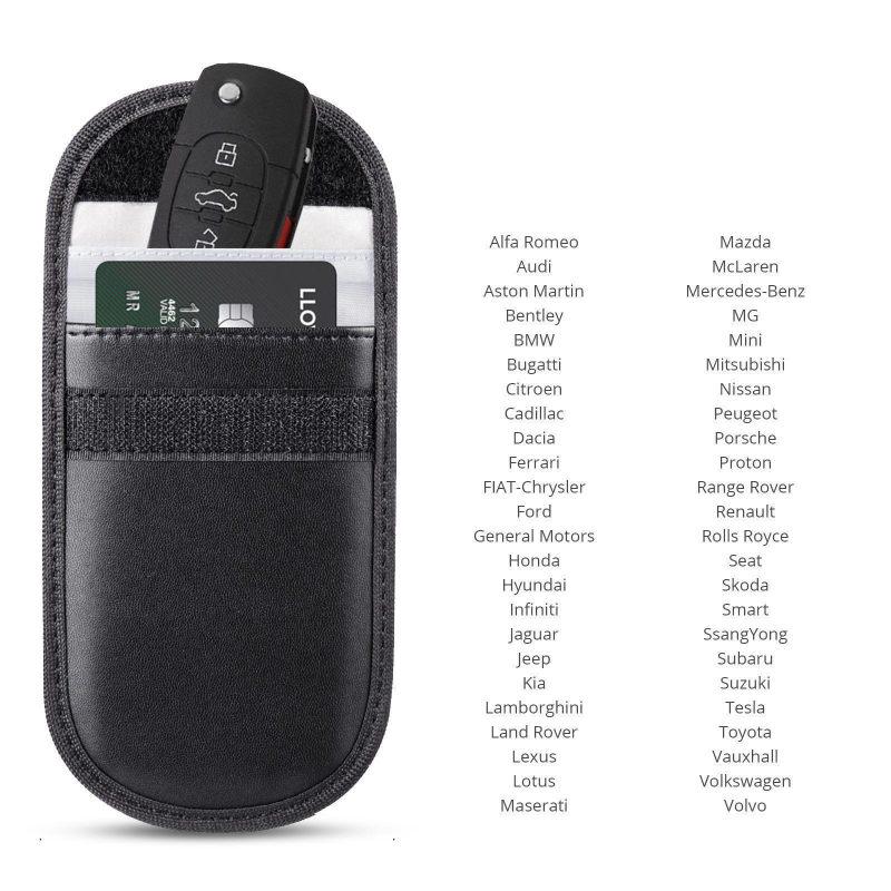 Samochód Key Signal Blocker Case Faraday Cage Fob Pouch Bezkluczowa torba blokująca RFID