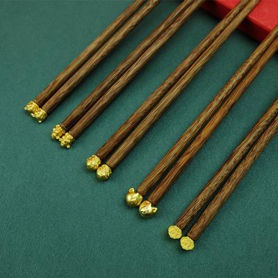 5 Pairs of Chicken Wings Wood Auspicious Meaning Wooden Chopsticks Five Meal Gifts Solid Wood Chopsticks Tableware 25cm