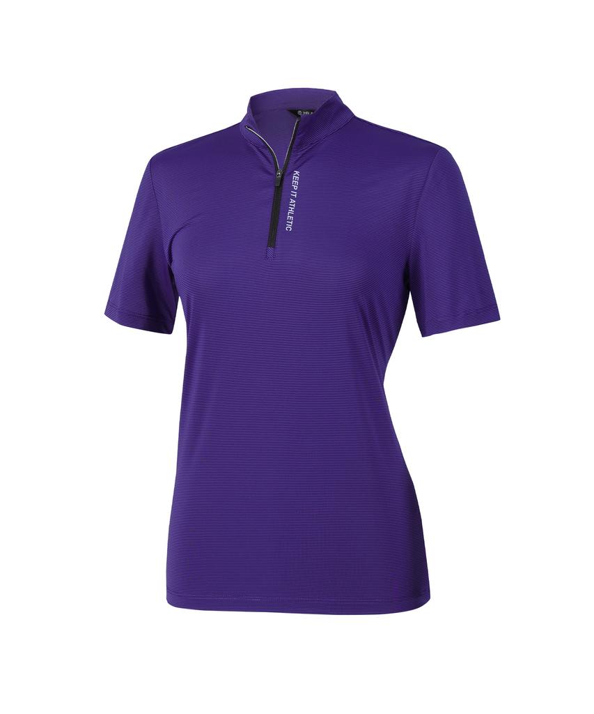 2ELA [2Pack] Women'S Everycool Cooling Zip-Up Short Sleeve T-Shirt 5 Colors (D Type)