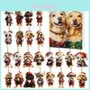 Christmas Pet Dog Advent Calendar Acrylic Hanging Ornaments For Holiday Decor And Gifts