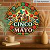 2D Flat, 1pc Round Aluminum Sign, "Vintage Metal Plaque for Cinco De Mayo Celebration", Mexican-style Cinco De Mayo Party Decor Sign, Suitable for