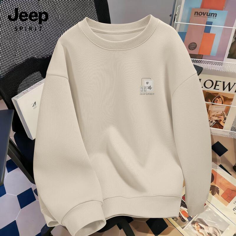 JEEP SPIRIT Men s American Trend Loose Crew Neck Sweatshirt L