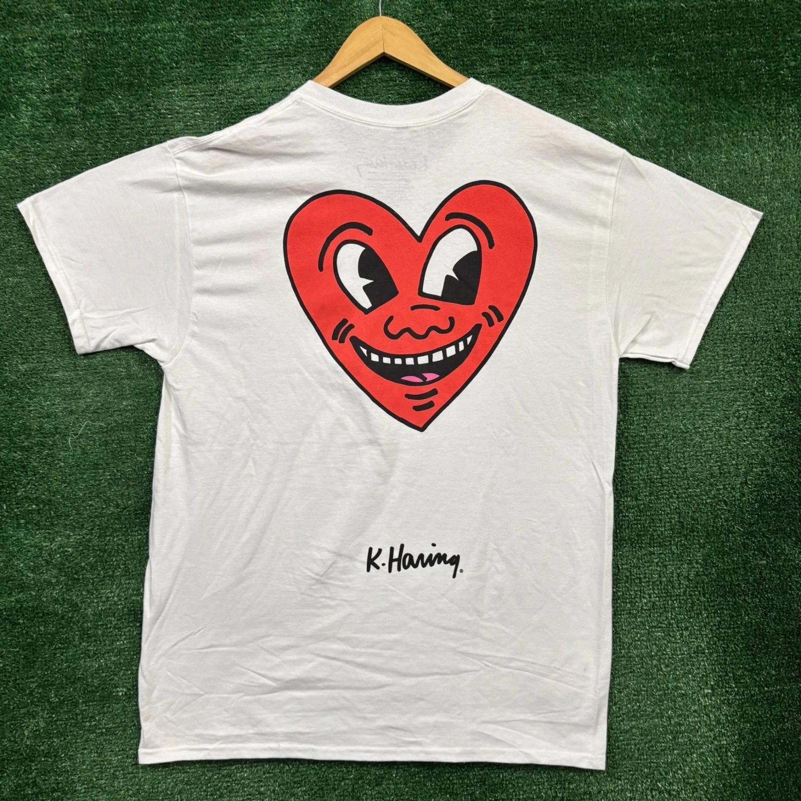 Keith Haring Heart Artwork T-shirt Size Large XL