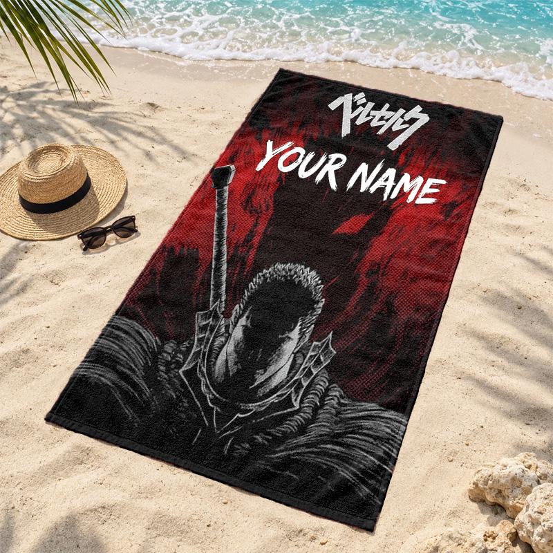 Berserk Custom Name Beach towels also serve as bath towels summer essential a musthave for the outdoors the beach and the pool