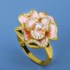 Jewelry Gold Pink Flower Zircon Flower Ring Bridal Jewelry