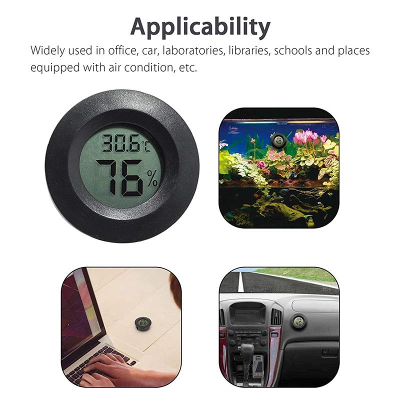 A96I-10-Pack Hygrometer Thermometer Digital LCD Monitor Humidity Meter Gauge For Humidifiers Dehumidifiers Gre