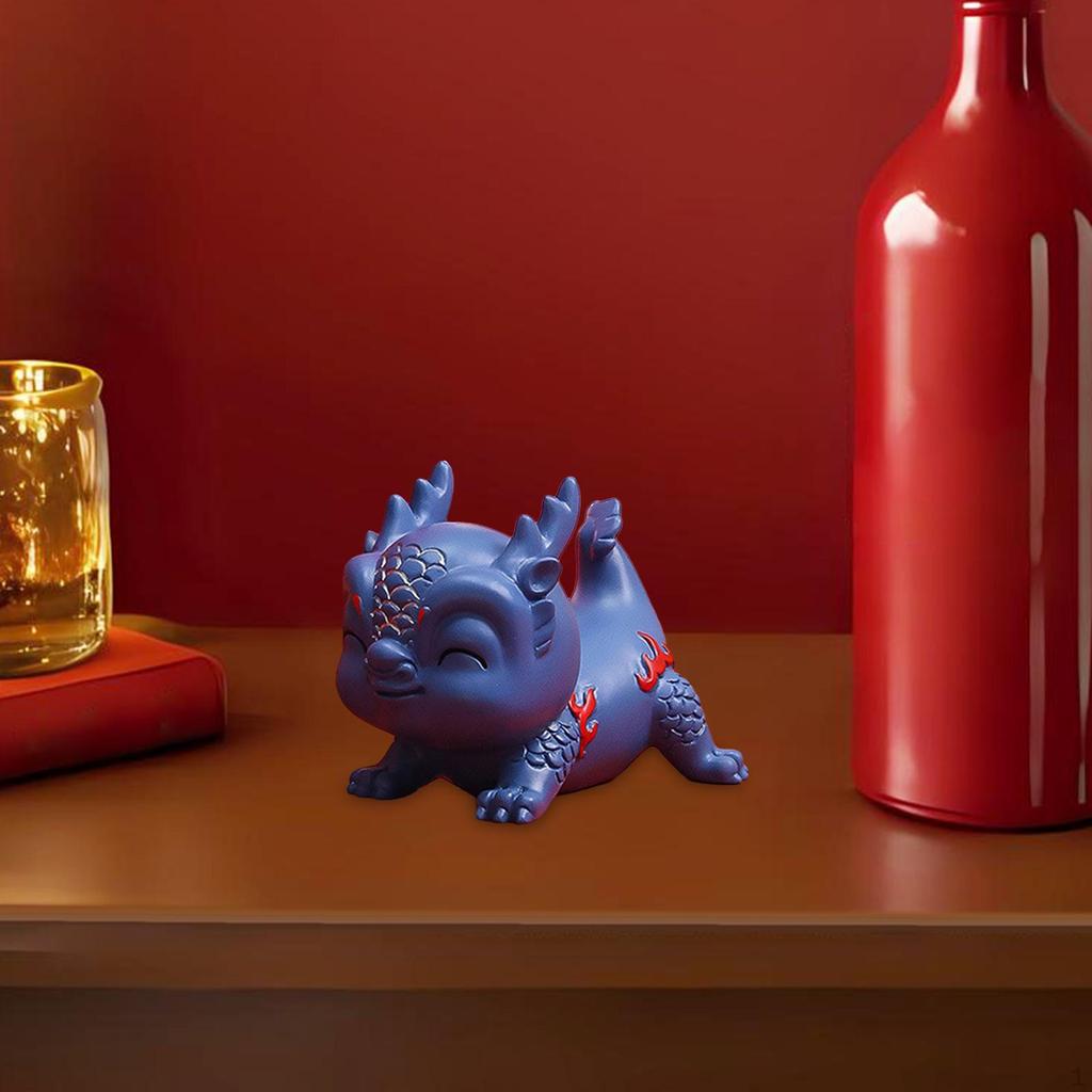 Chinesische Drachenfigur – exquisite Statue aus Kunstharz als Dekoration für Zuhause und den Büroschrank.