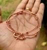 Pulseira e Colar de Corrente de Cobre Puro, Joias de Cobre Curativas, Comprimento Personalizado 6 polegadas - 30 polegadas, Corrente Fina de Cobra com Espaçadores Ovais #14