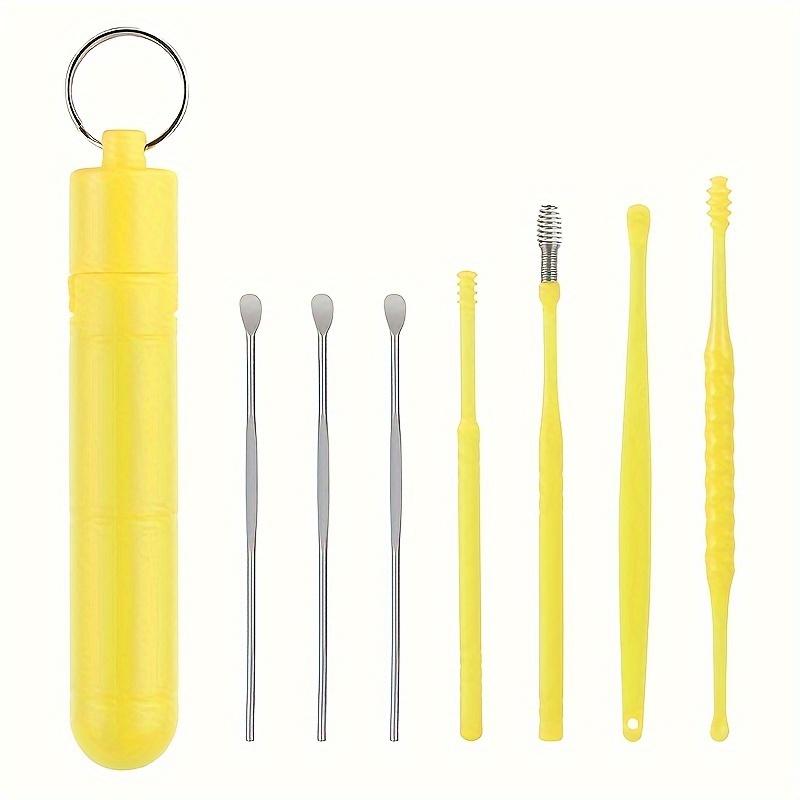Portable Earwax Cleaning Tool Kit, Including Ear Cleaning Tools, Ear Scoops, Coil Spring Ear Spoons, Comes with A Storage Box