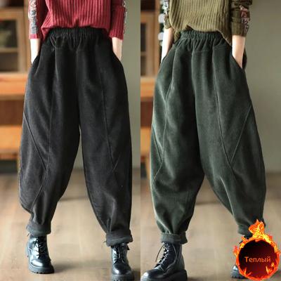 Spodnie Harem z polaru w rozmiarze plus size, damskie, modne, z wysokim stanem, grube, wiosenne, jesienne, swobodne, damskie, szerokie nogawki