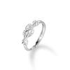 Elegant Irregular Heart Bow Open Ring For Women Girls Punk Gothic Sliver Color Adjustable Couple Rings Y2K Female Fashion Jewelry Gift