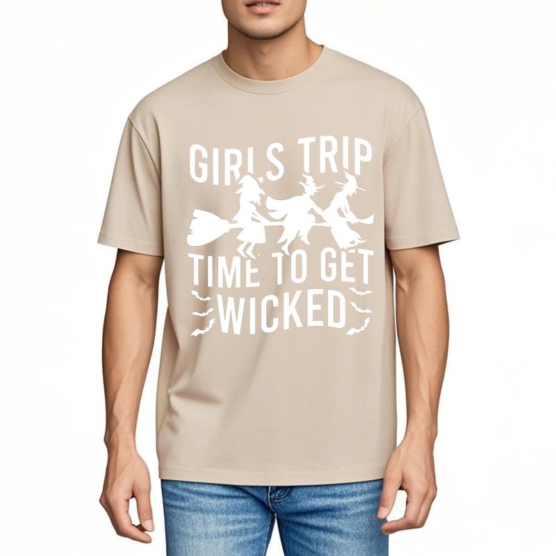 Essential Tee Relaxed Fit Unisex Crew Neck tshirt unisex Girls Trip Time To Get Wicked Everyday Boys Teeshirt Quick Dry Shirt