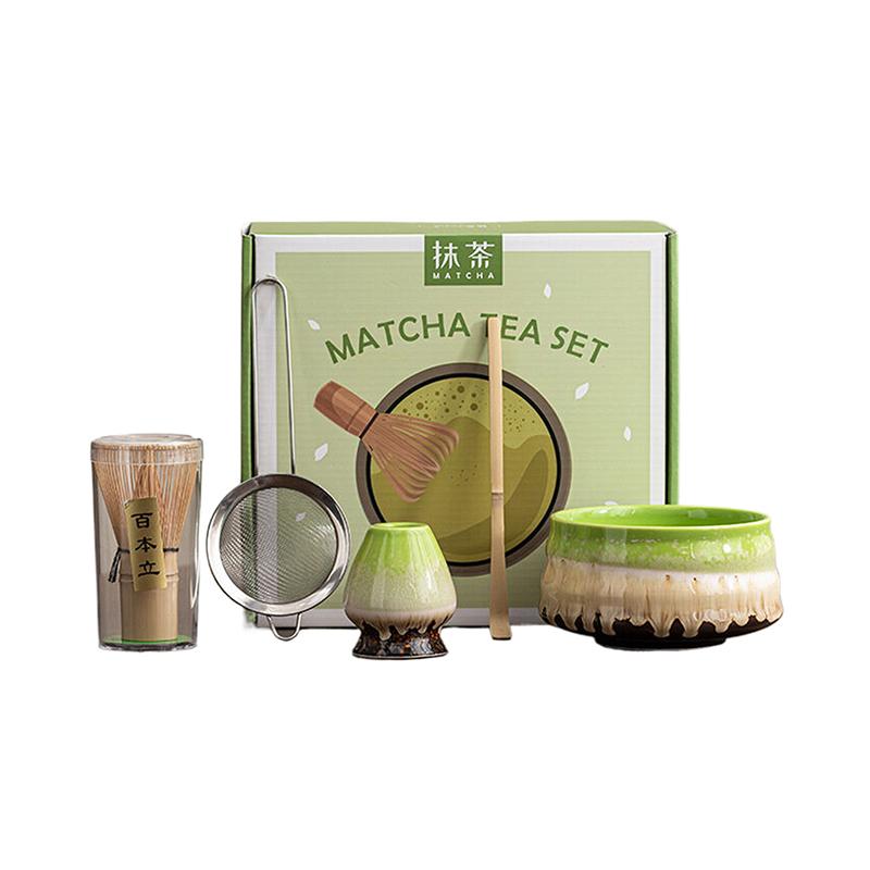 3/5Pcs Japanese Matcha Tea Set Matcha Bowl Bamboo Whisk Scoop Traditional Tea Making Kit Gift Box Kit