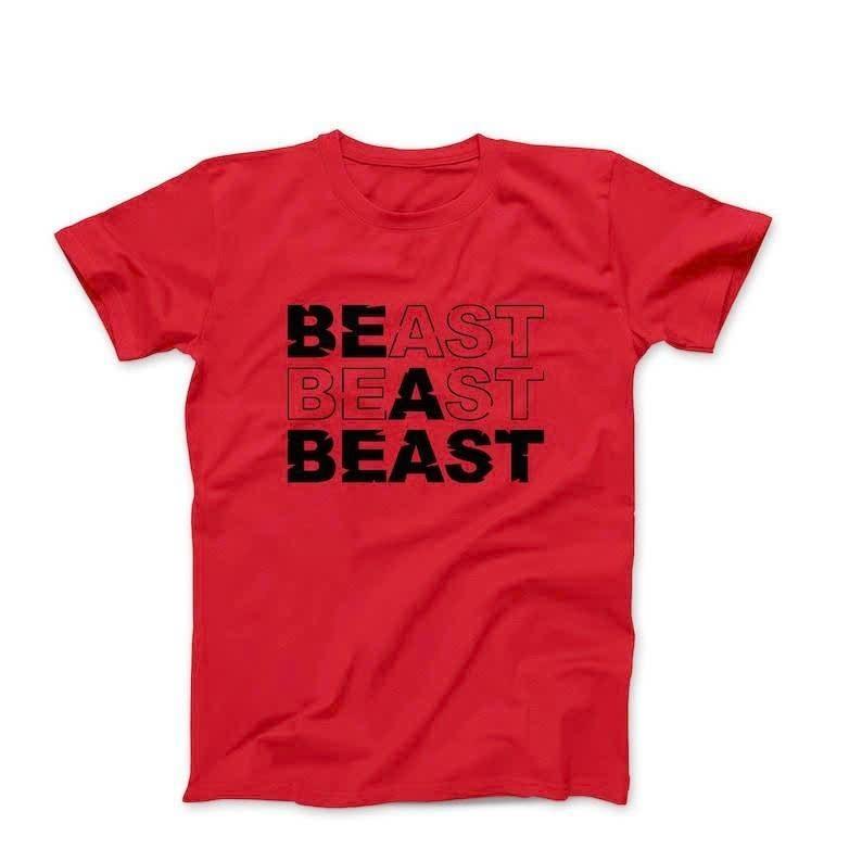 Vintage Beast Gym Workout Trendy Cool Quote Graphic Cotton Unisex Tee