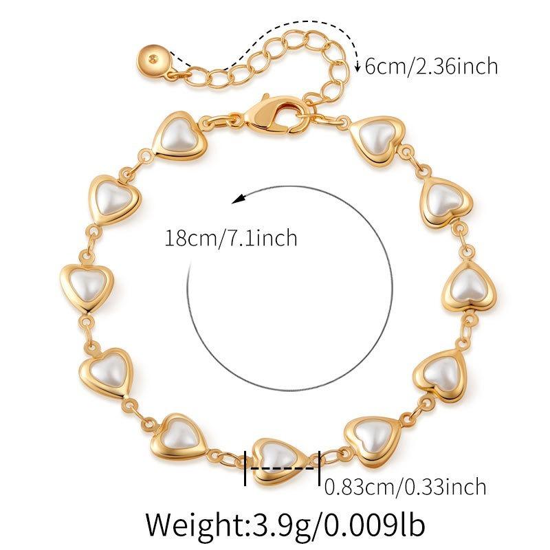 Gold Plated Color Retention Faux Pearl Elegant Women Bracelet