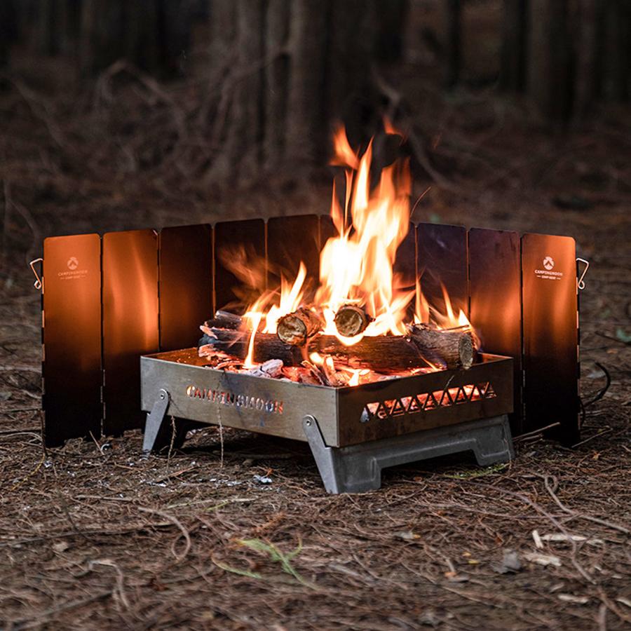 CAMPINGMOON Portable Gas Stove Windshield BKYD-10 Outdoor Tabletop Wind Guard The Wind-Blocking Accessory for Picnic Stoves