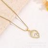 Titanium Steel Opal Leaf Necklace Women'S Light Luxury Simple Fresh Natural Inlaid Pendant Jewelry