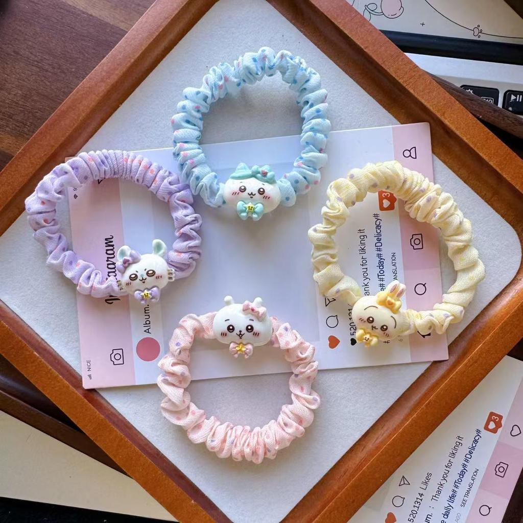 Cartoon Niedlich Chiikawa Hachi Haargummi - Elastisches Haarband mit mädchenhaftem Charme und Dünndarm-Design.